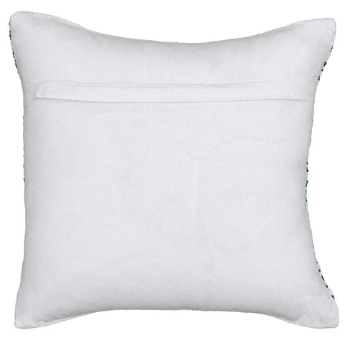 18" X 18" Blue White And Gray 100% Cotton Chevron Zippered Pillow